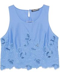 Ermanno Scervino - Floral-Embroidered Scalloped-Hem Top - Lyst