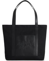 Maison Kitsuné - Canvas And Leather Large Tote - Lyst