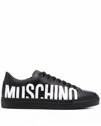 Moschino - Logo Leather Sneakers - Lyst