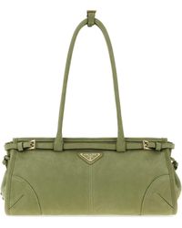 Prada - Nabuk Bonnie Shoulder Bag - Lyst