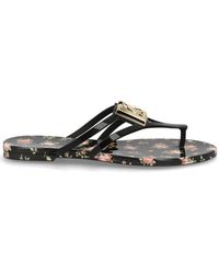 Dolce & Gabbana - Floral Logo Slippers - Lyst