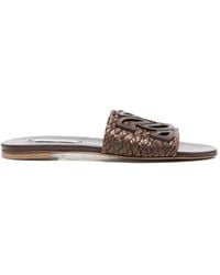 Casadei - Leather Flat Sandals - Lyst