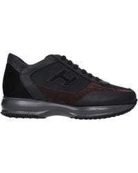 Hogan - Sneakers Interactive Uomo Tessuto Nero/Marrone - Lyst