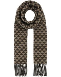 Prada - Embroidered Wool Blend Scarf - Lyst