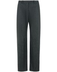 KHAITE - Hunter Grijze Broek Van Wol En Kasjmier - Lyst