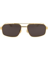 Bottega Veneta - Aviator Frame Sunglasses - Lyst