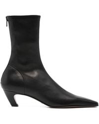 KHAITE - Arizona Leather Ankle Boots - Lyst