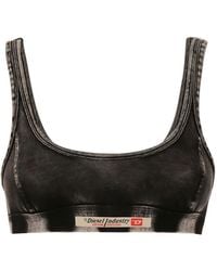 DIESEL - Denim Print Bralette Bra - Lyst