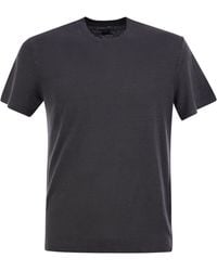 Fedeli - Stretch Leinen kurzärmeliges T -Shirt - Lyst