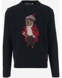 Polo Ralph Lauren - Cotton And Cashmere Sweater With Polo Bear Pattern - Lyst