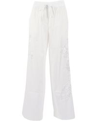 P.A.R.O.S.H. - P.A.R.O..H. Pants With Embroidery Polyamide Cotton - Lyst