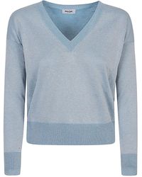 Base London - Suéter de cuello de mezcla de algodón en v - Lyst
