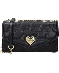 Love Moschino - Amor Moschino Bolsos de hombro Mujeres Poliuretano Negro - Lyst