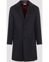 Brunello Cucinelli - Charcoal Overcoat - Lyst