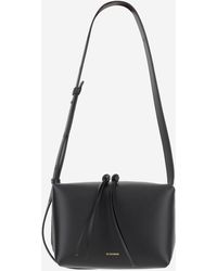 Jil Sander - Leather Shoulder Bag With Logo - Lyst