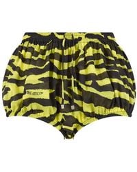 The Attico - Le short Attico noir et jaune - Lyst