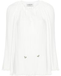 Lanvin - Plissé Blouse - Lyst