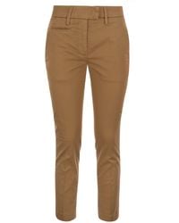 Dondup - Perfect Slim Fit Cotton Gabardine Trousers - Lyst