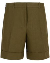 Jil Sander - Green Leinen Shorts - Lyst