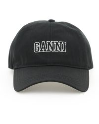 Ganni CAPPELLO BASEBALL IN COTONE ORGANICO - Nero