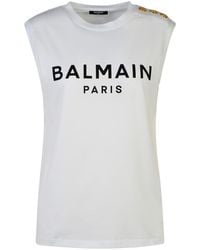 Balmain - Printed Tank Top Clothing - Lyst