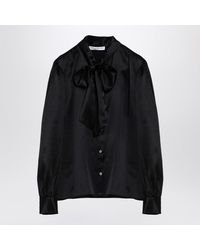 Alessandra Rich - Silk Shirt With Bow - Lyst
