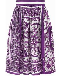 Dolce & Gabbana - 'maiolica' Print Zijden Rok - Lyst