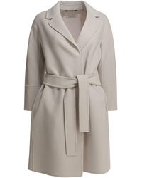 Max Mara - Virgin Wool Long Coat Jackets And Coats Bianco-Donna - Lyst