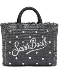 Mc2 Saint Barth - Borsa Mini Eitelkeit Effetto Paglia Con Strass - Lyst