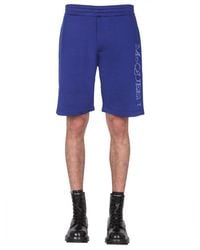 McQueen - Shorts With Embroidered Logo - Lyst