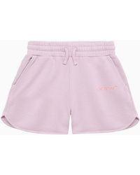 Off-White c/o Virgil Abloh - Off Lilac Cotton Shorts With Big Bookish Logo - Lyst