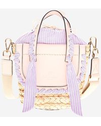 CUBA LAB - Habanera Leather And Rafia Bag - Lyst
