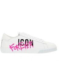 DSquared² - Printed Leather Sneakers - Lyst