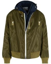 Sacai - Giacca Di Nylon Verde - Lyst