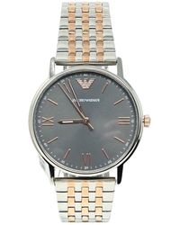 Emporio Armani Ar11121 Drie Wijzer Tweekleurig Zilveren Horloge - Metallic