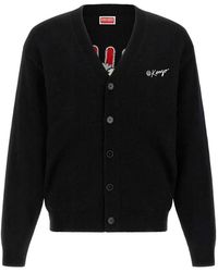 KENZO - Cardigan en laine et coton Wild Tiger - Lyst