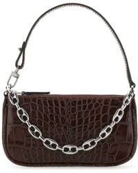 BY FAR - Chocolate Leather Mini Rachel Handbag Borse A Mano - Lyst