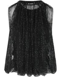Sportmax - 'Nodo' Mesh Top With Crystals - Lyst