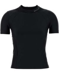 T By Alexander Wang - Ss Rashguard Top W/ Mock Neck - Lyst