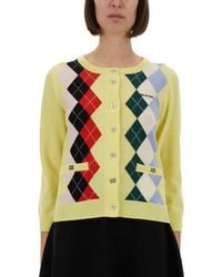Ganni - Jacquard Cashmere Cardigan - Lyst