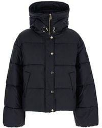 Pinko - Cropped Coat With Hooded Neckline And Embroi - Lyst