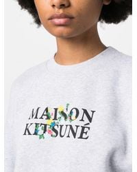 Maison Kitsuné - Logo-Print Cotton Sweatshirt - Lyst