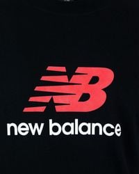 New Balance - T Shirt Athletics Logo Nera - Lyst