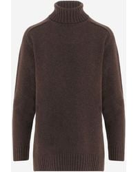 Bruno Manetti - Wool And Cashmere Turtle Neck Sweater - Lyst