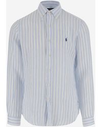 Polo Ralph Lauren - Camisa de lino a rayas - Lyst