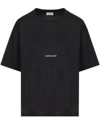 Saint Laurent - Cotton Logo T-Shirt - Lyst