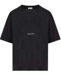 Saint Laurent Smoking Lips Cotton-jersey T-shirt in White Saint Laurent Smoking Lips Cotton-jersey T-shirt in White