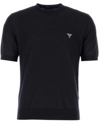 Prada - Midnight Wool T-Shirt - Lyst
