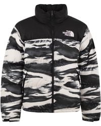 The North Face - Retro Nuptse Graphic Print Puffer Jacket - Lyst