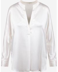 Vince - Silk V-Neck Shirt - Lyst